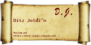 Ditz Jolán névjegykártya