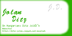 jolan ditz business card